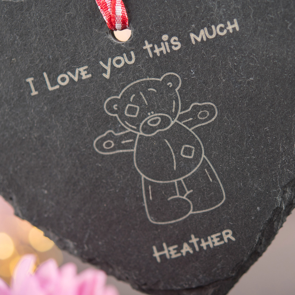 Engraved Me To You Heart-Shaped Slate Hanging Keepsake -  Love You This Much