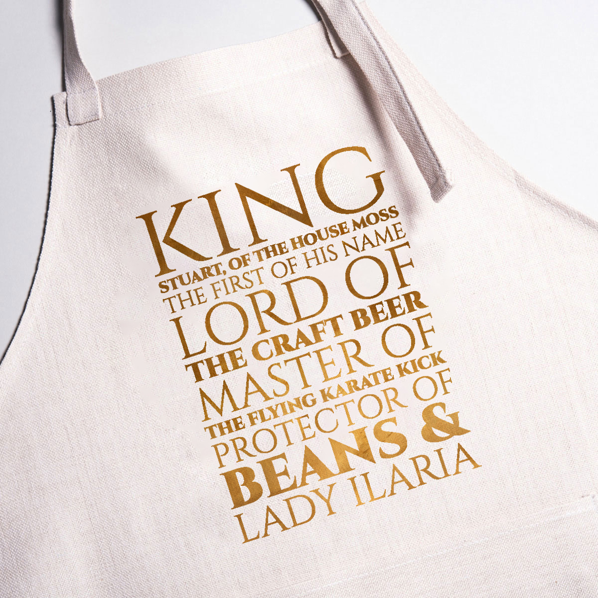 Personalised Apron - King, Lord, Master, Protector