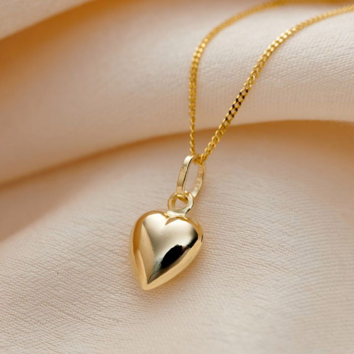 Posh Totty 9ct Gold Heart Charm Necklace