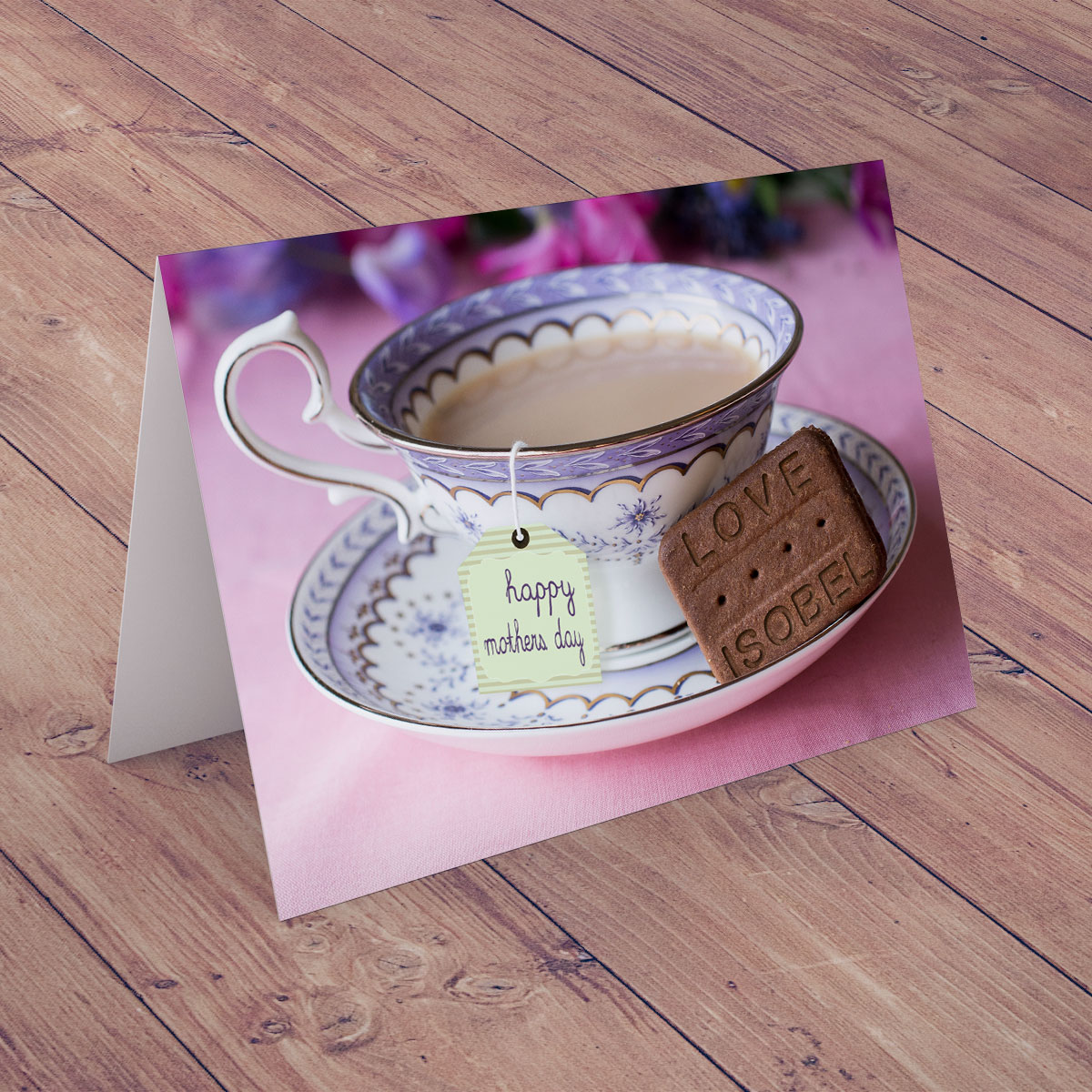 Personalised Mother's Day Card - Tea and Biscuit