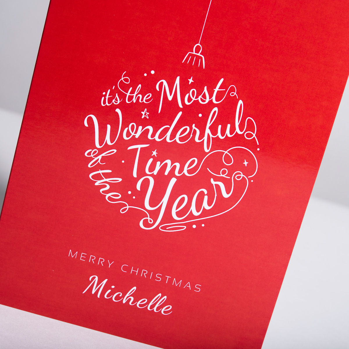 Personalised Card - Red Bauble