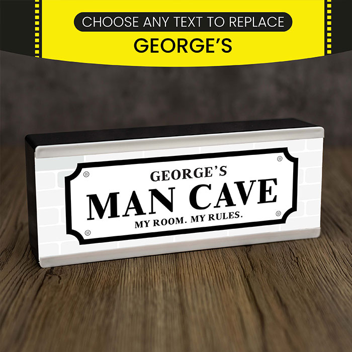 Personalised Room Sign Light Box Man Cave