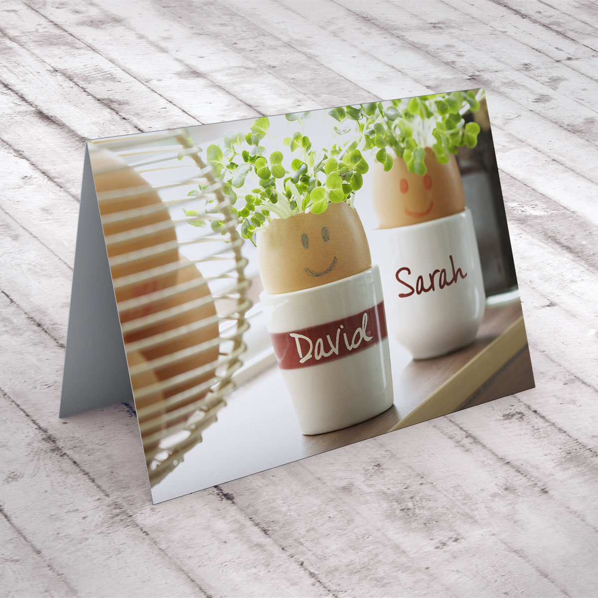 Personalised Easter Card - Eggs Cups