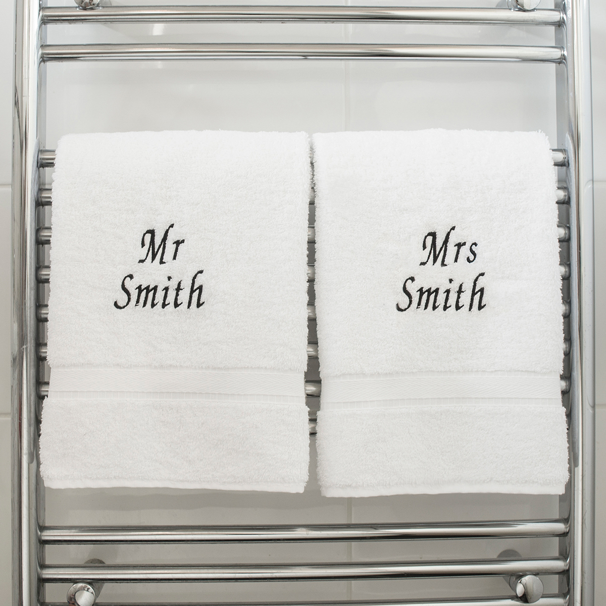 Personalised His and Hers Hand Towels