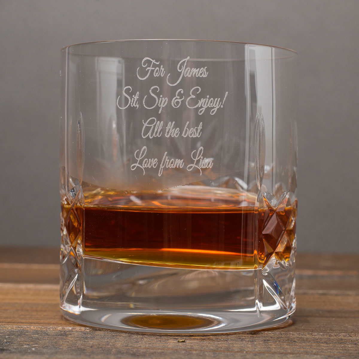 Engraved Crystal Tumbler And Whisky Set