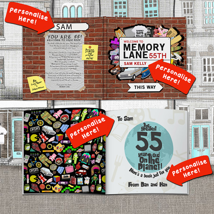 Personalised Book - Memory Lane 55th Birthday