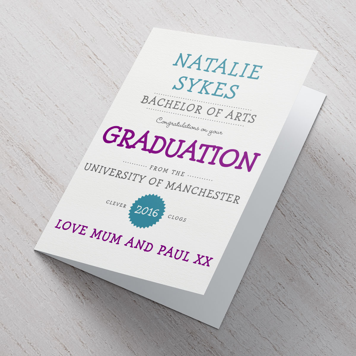 Personalised Card - Congratulations On Your Graduation