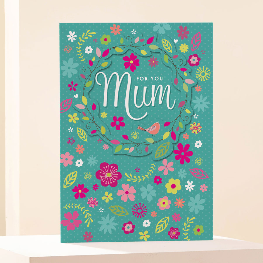 Flowers And Leaves For Mum Card