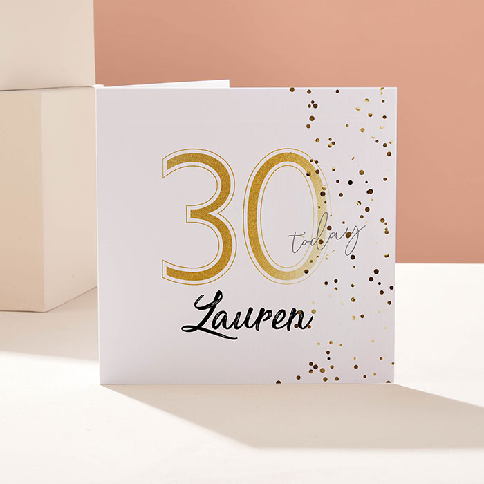 Personalised Card - Gold Square 30