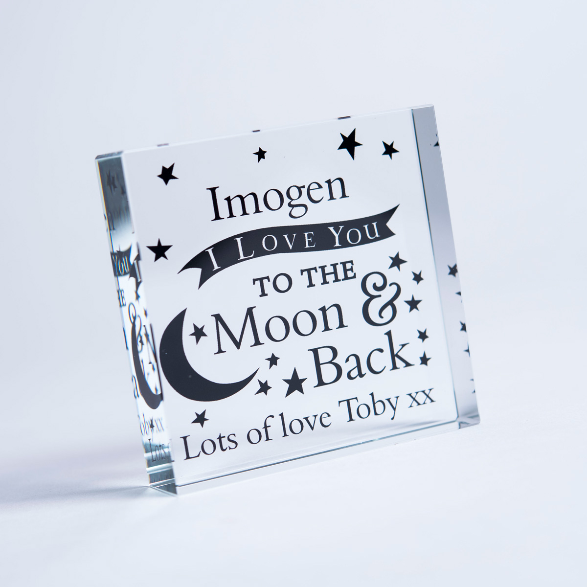 Personalised Crystal Token - To The Moon and Back