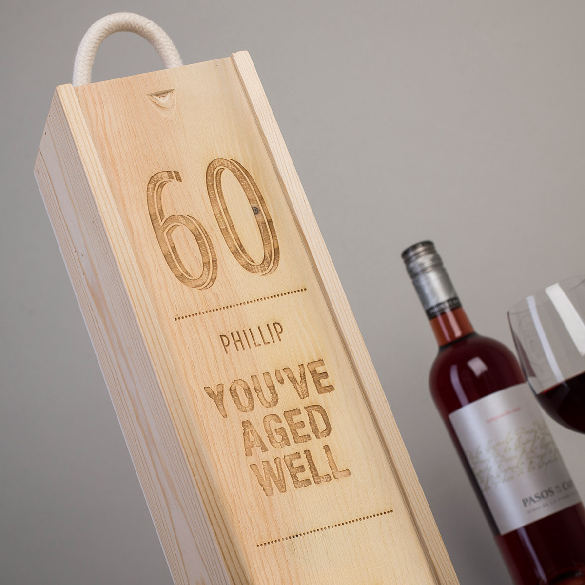 Personalised Wooden Wine Box - You've Aged Well