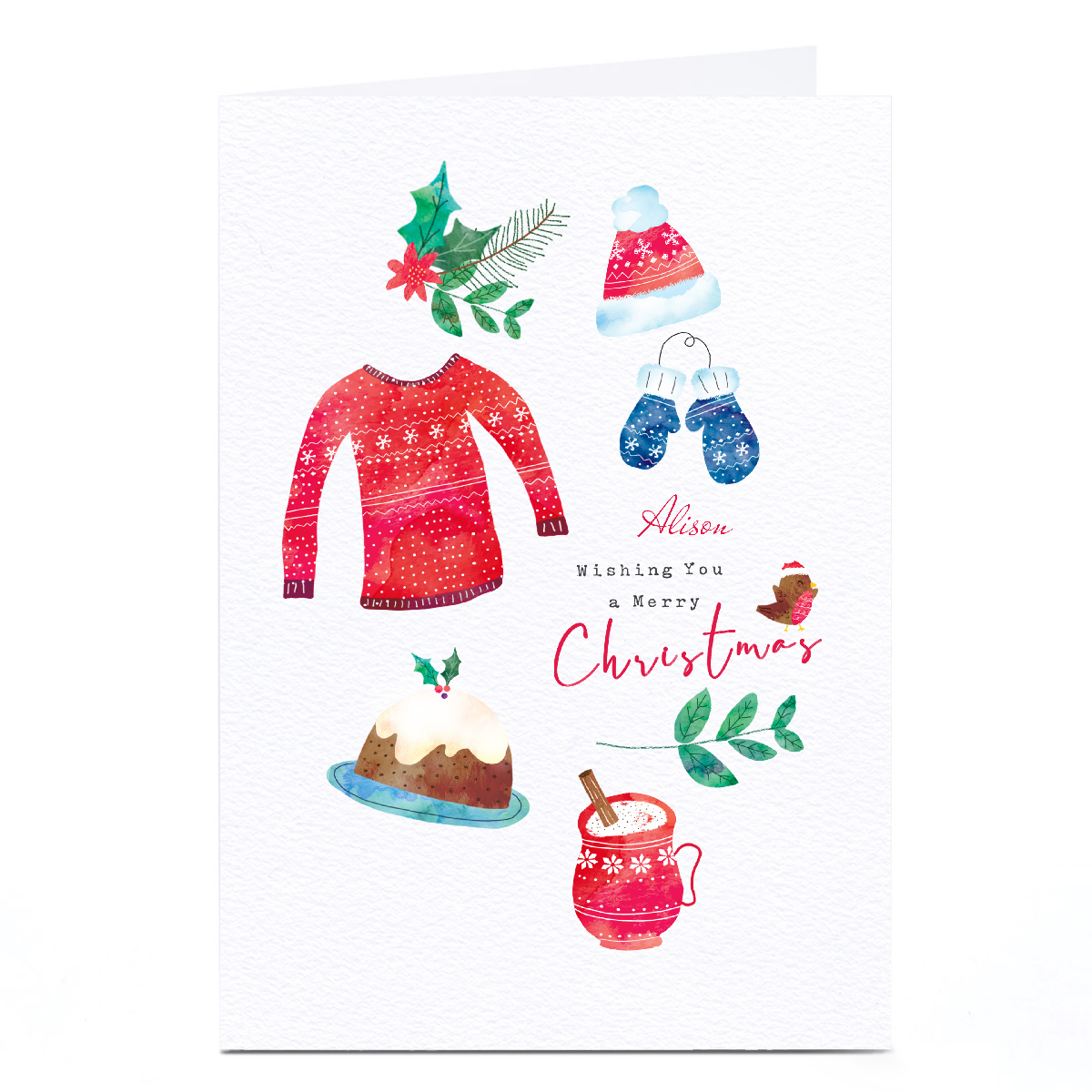 Personalised Corry Reid Christmas Card -  Christmas Icons