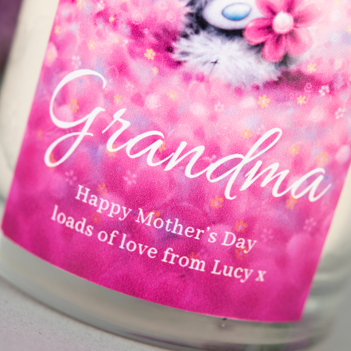 Personalised Me To You Scented Candle - Pink Flower