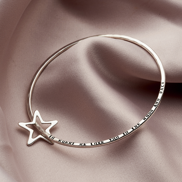 Personalised Posh Totty Star Bangle - Message