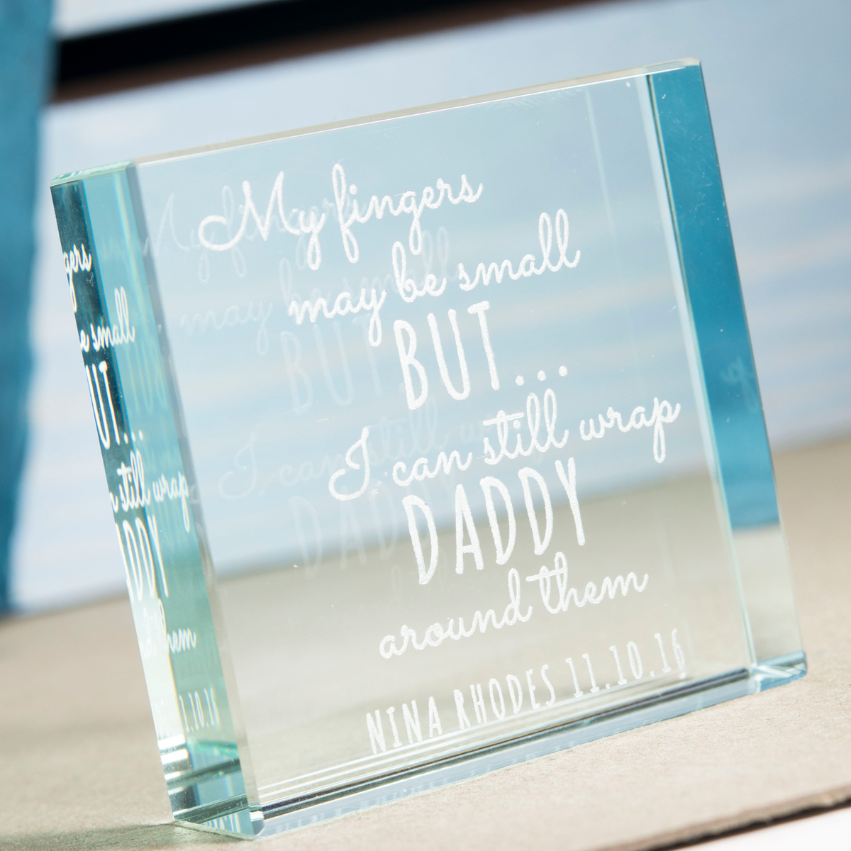 Personalised Glass Token - Wrap Daddy Around My Fingers