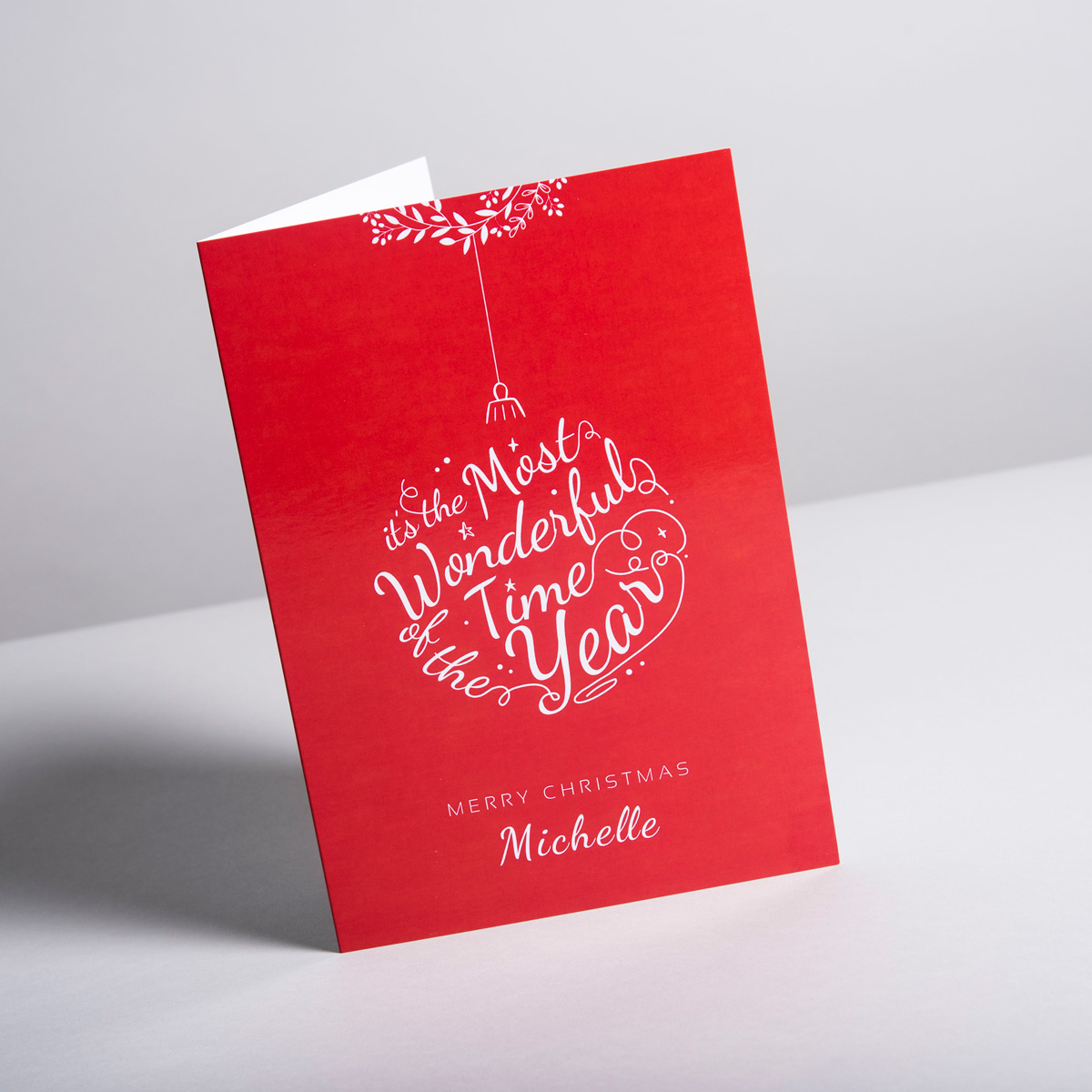 Personalised Card - Red Bauble