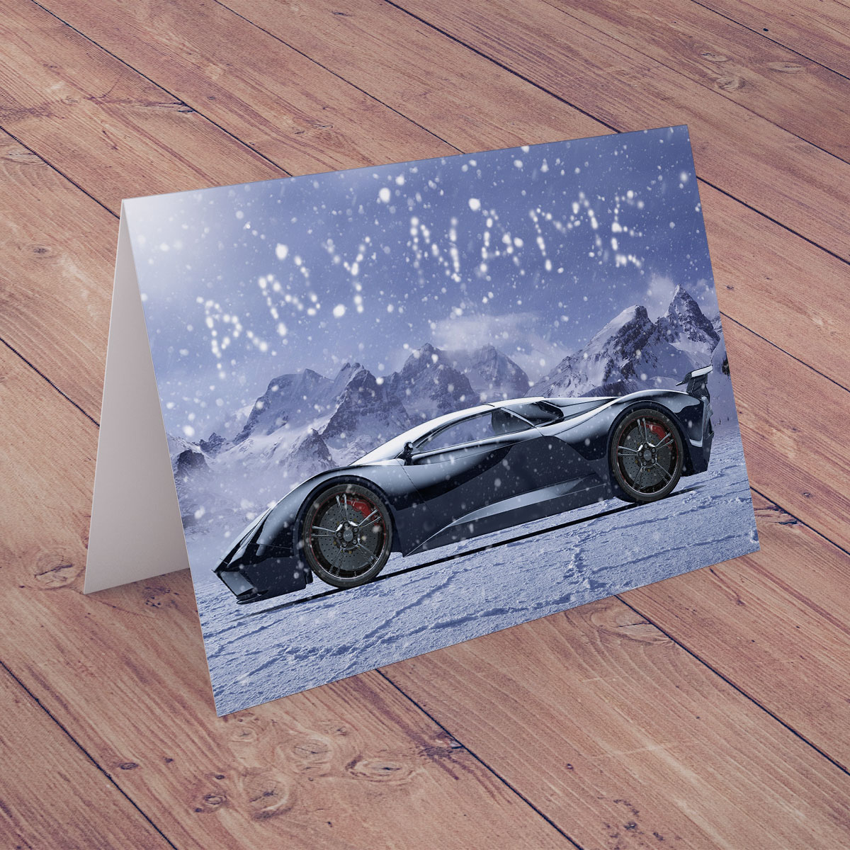 Personalised Christmas Card - Snowy Dream Car