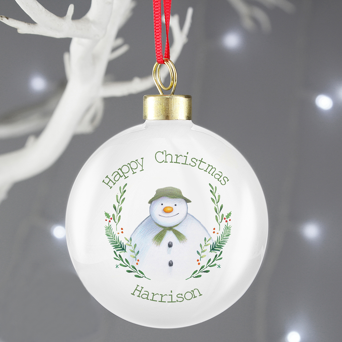 Personalised Bauble - The Snowman Winter Garden