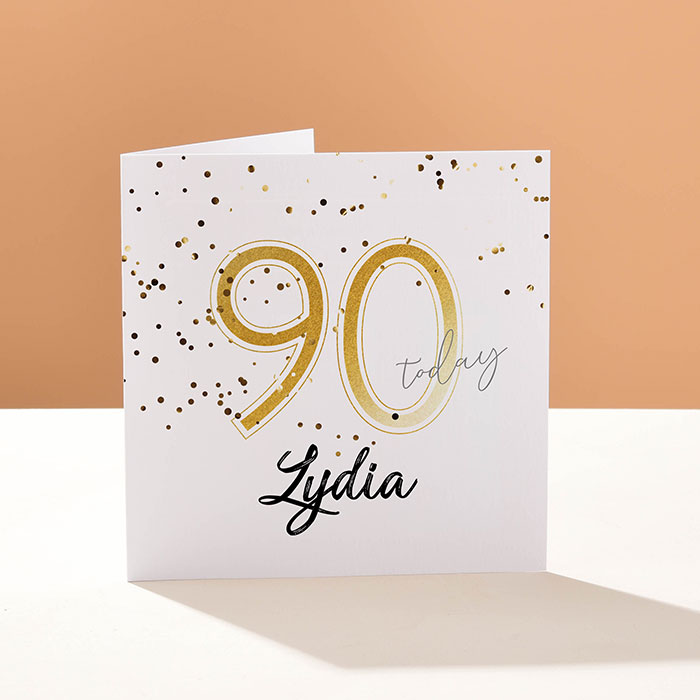 Personalised Card - Gold Square 90