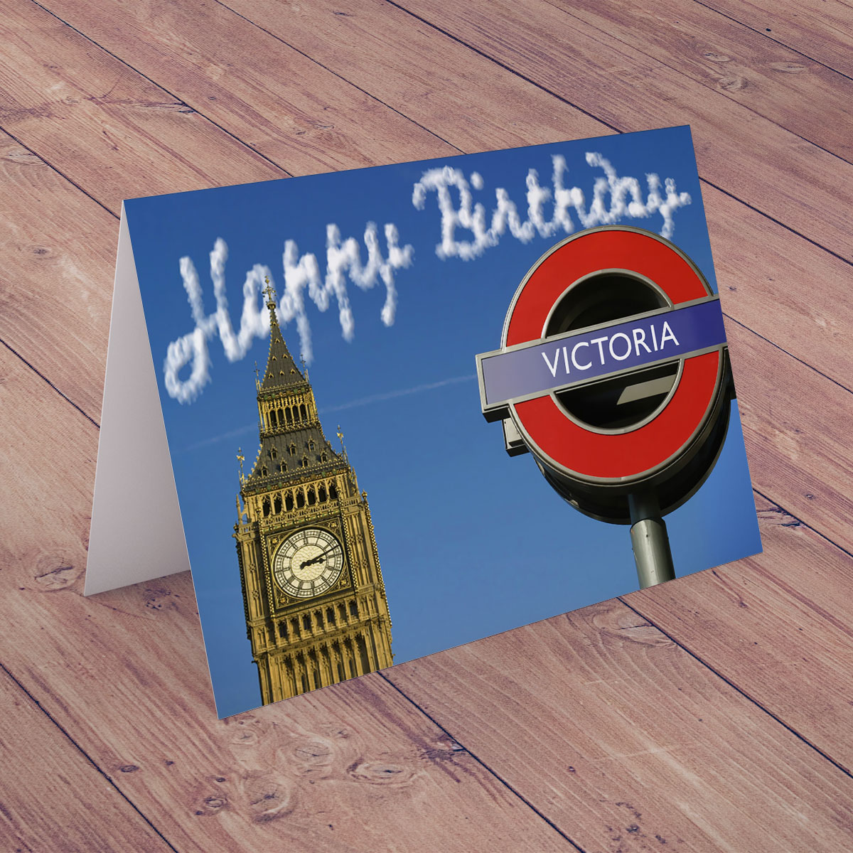 Personalised Card - Birthday London Clouds