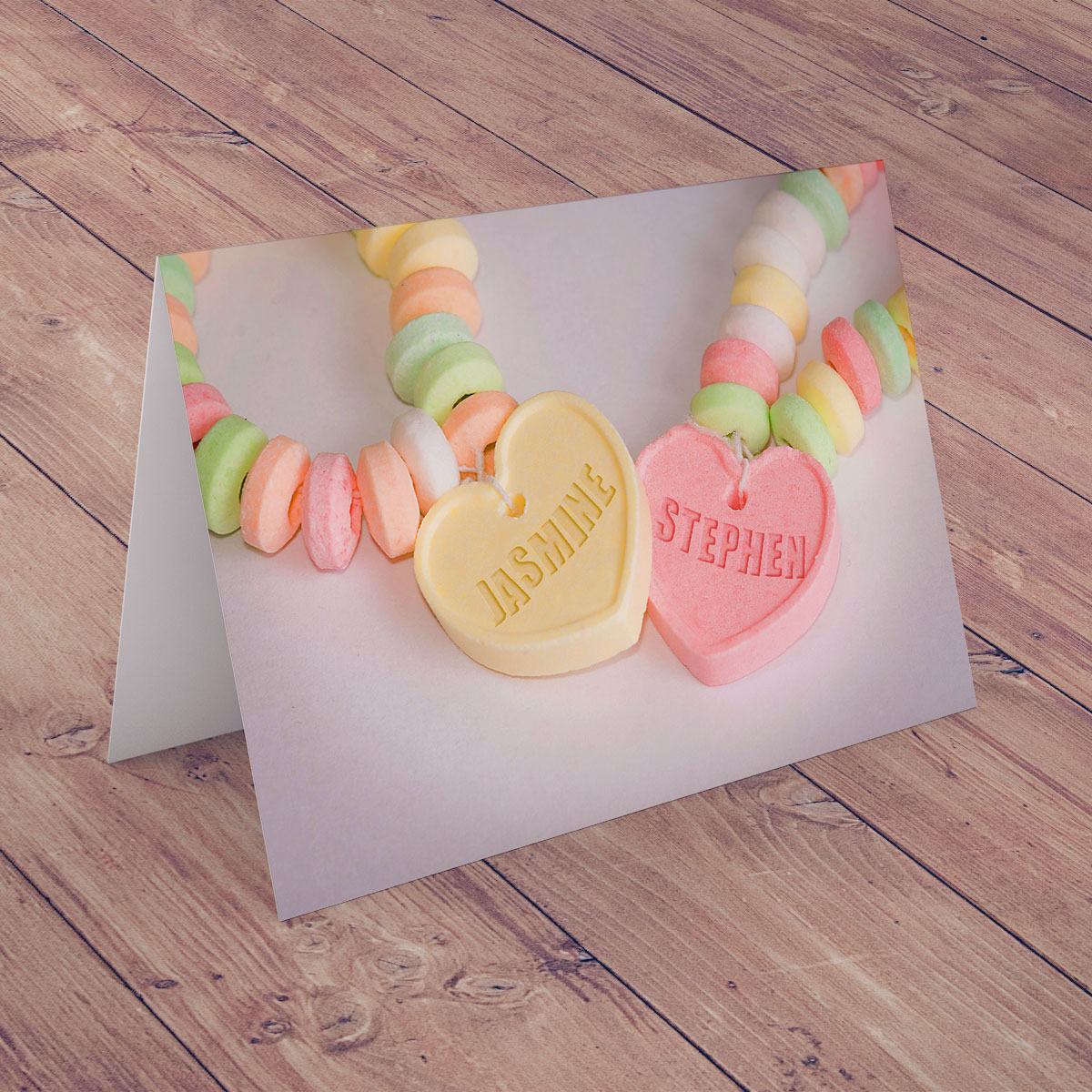 Personalised Card - Love Heart Sweets