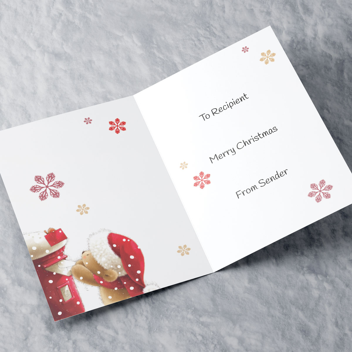 Personalised Card - Bear & Robin Christmas Post