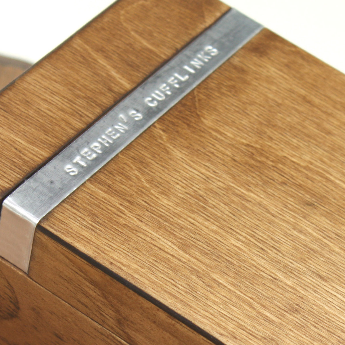 Personalised Wooden Cufflink Box - Message