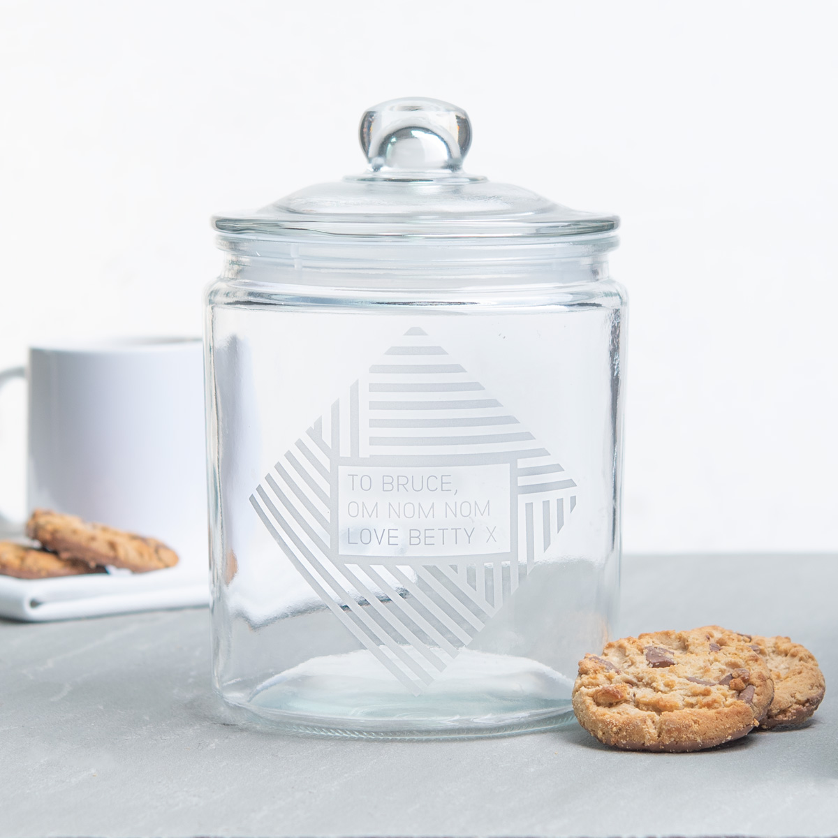 Personalised Glass Jar - Geometric