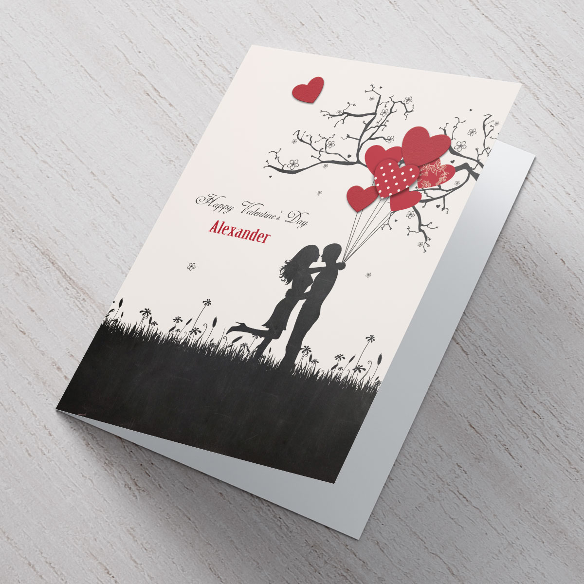 Personalised Valentine's Card - Couple's Embrace