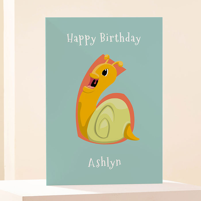 Personalised Card - Happy 6th Birthday Snail