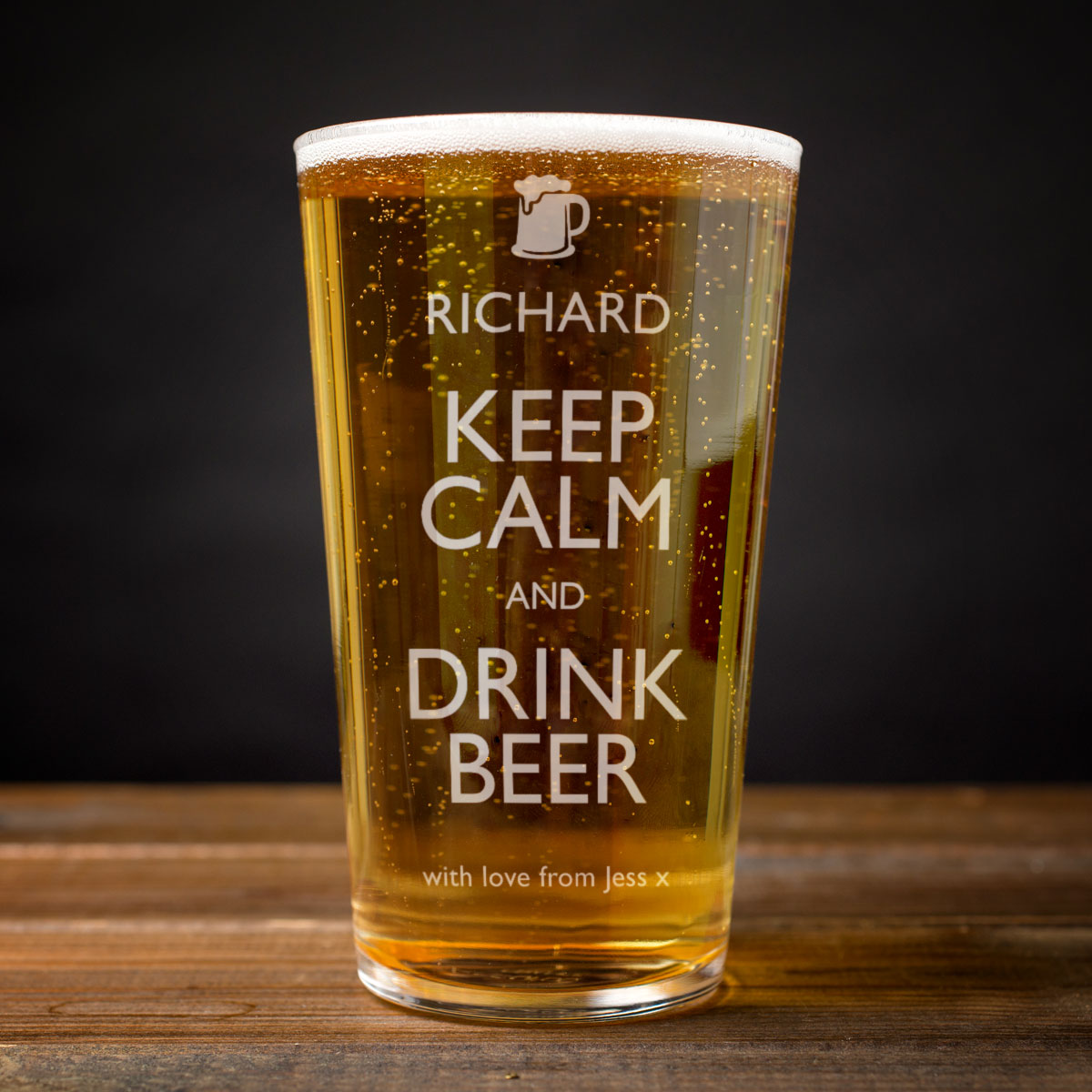 Personalised Pint Glass - Keep Calm & Drink Beer