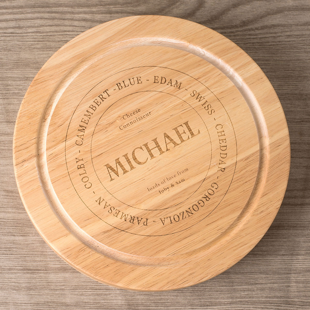 Personalised Wooden Cheeseboard Set - Cheese Connoisseur