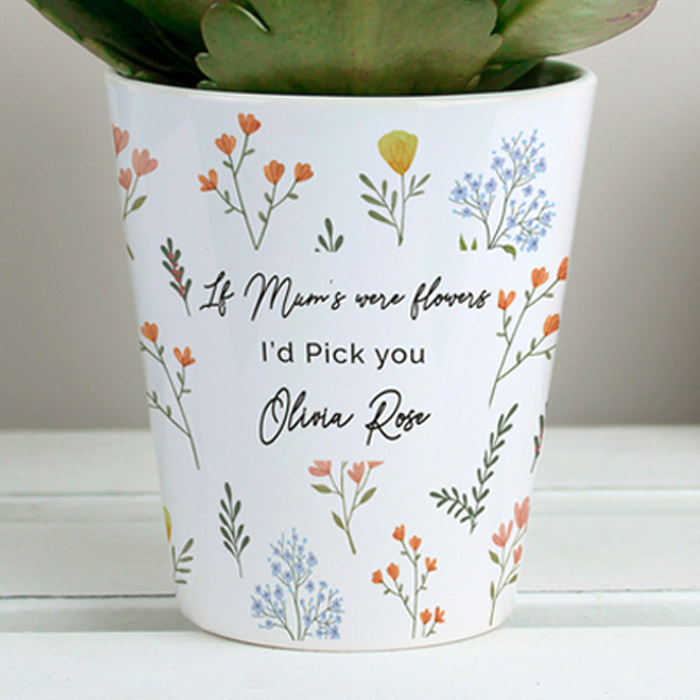 Personalised Floral Plant Pot