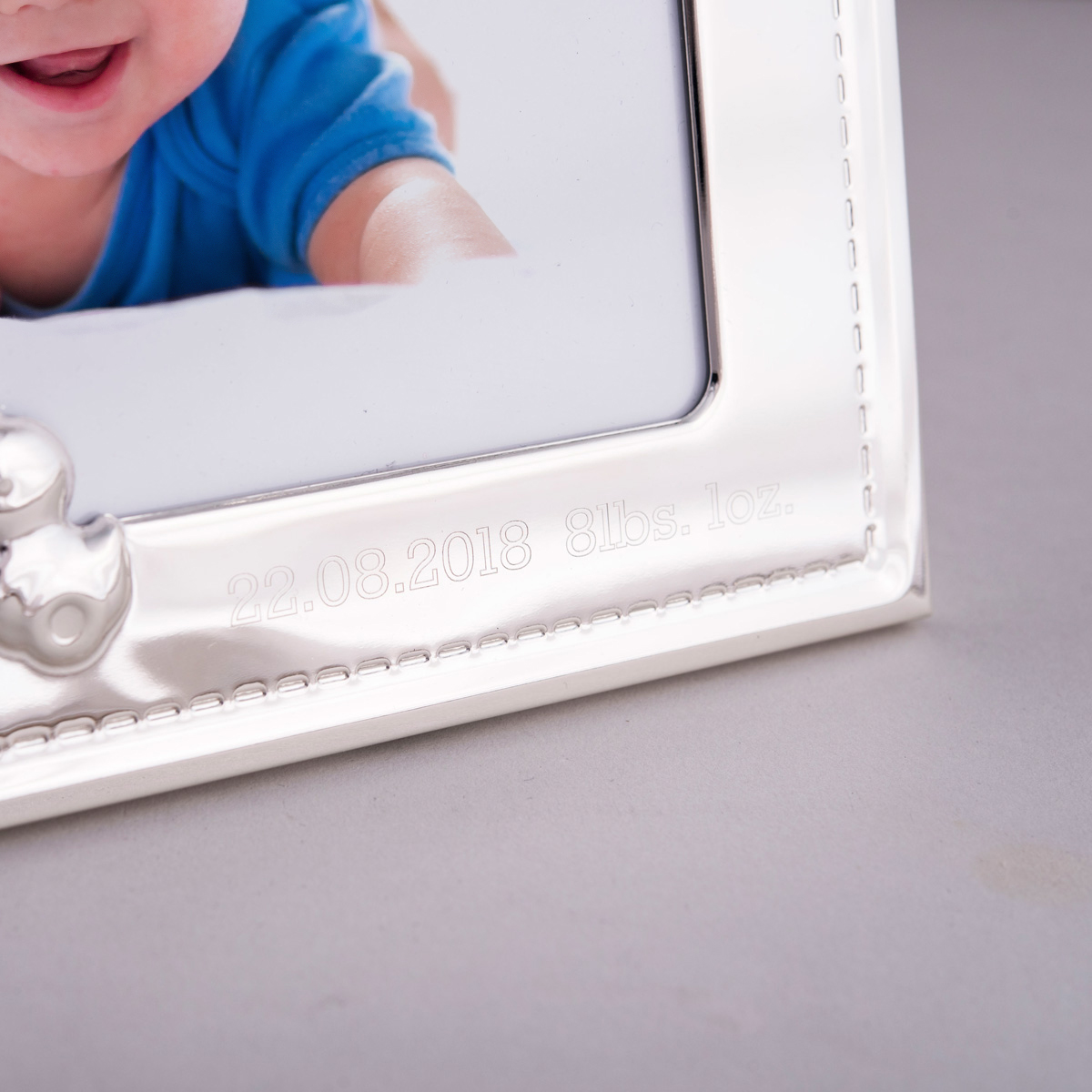 Personalised Silver Photo Frame - Teddy