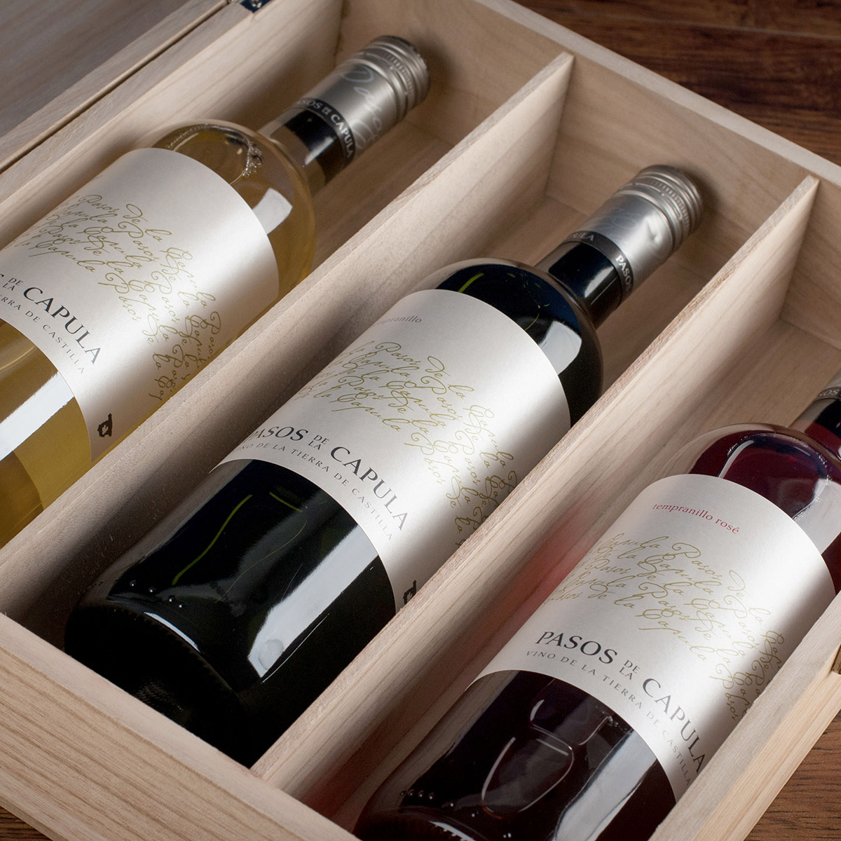 Personalised 3 Bottle Luxury Wooden Wine Box - Couples
