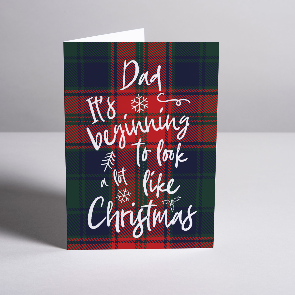 Personalised Christmas Card - Tartan Beginning To Look Like Christmas