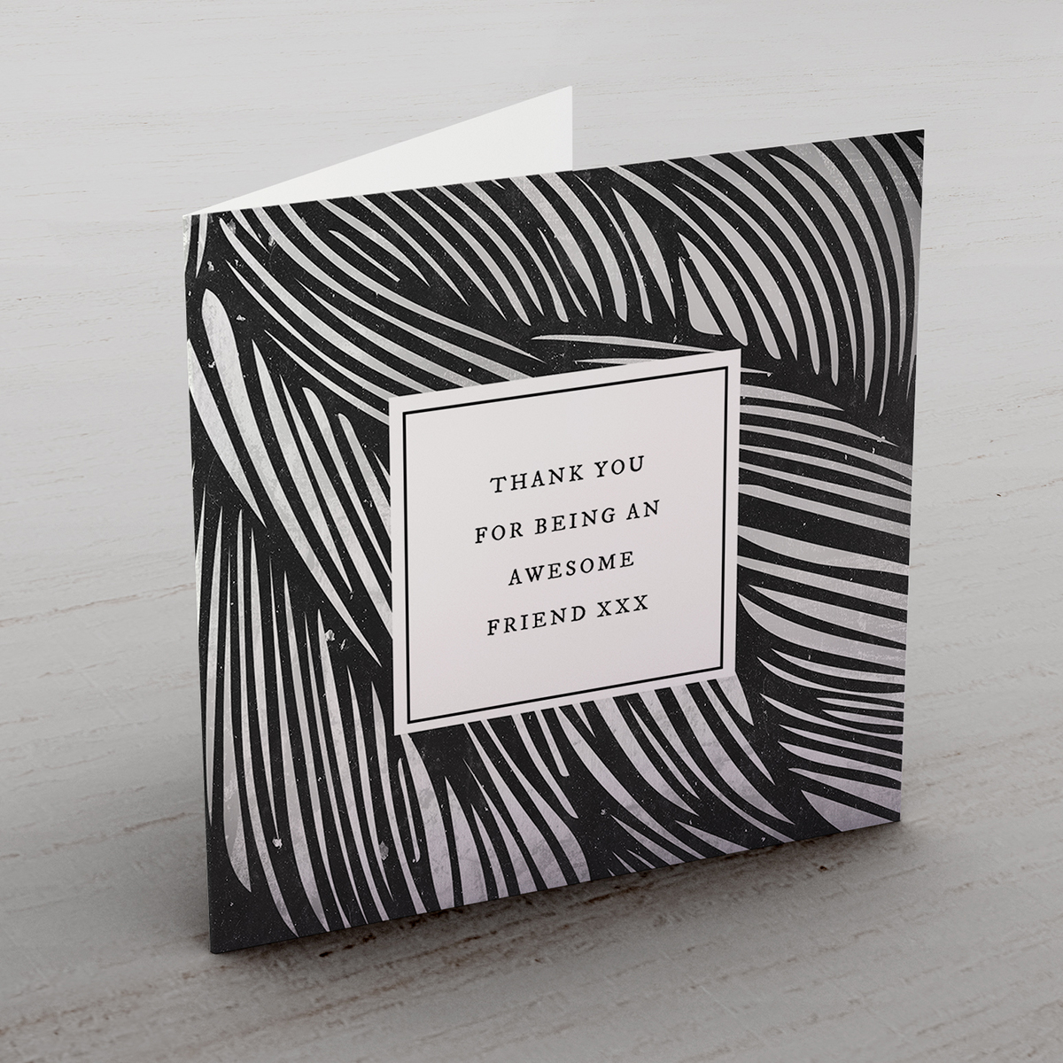 Personalised Card - Black and White Palm