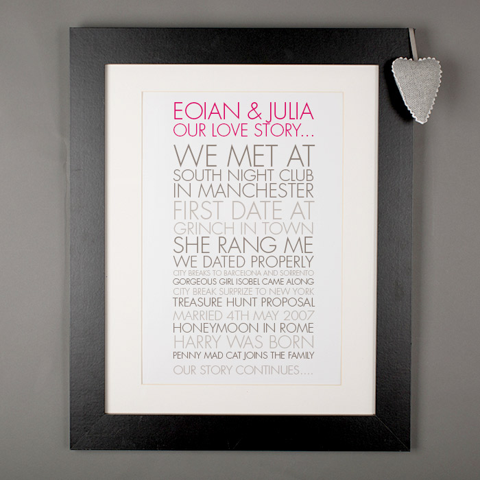 Personalised Framed Print - Our Story