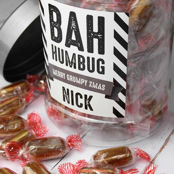 Personalised Bah Humbug Sweet Jar