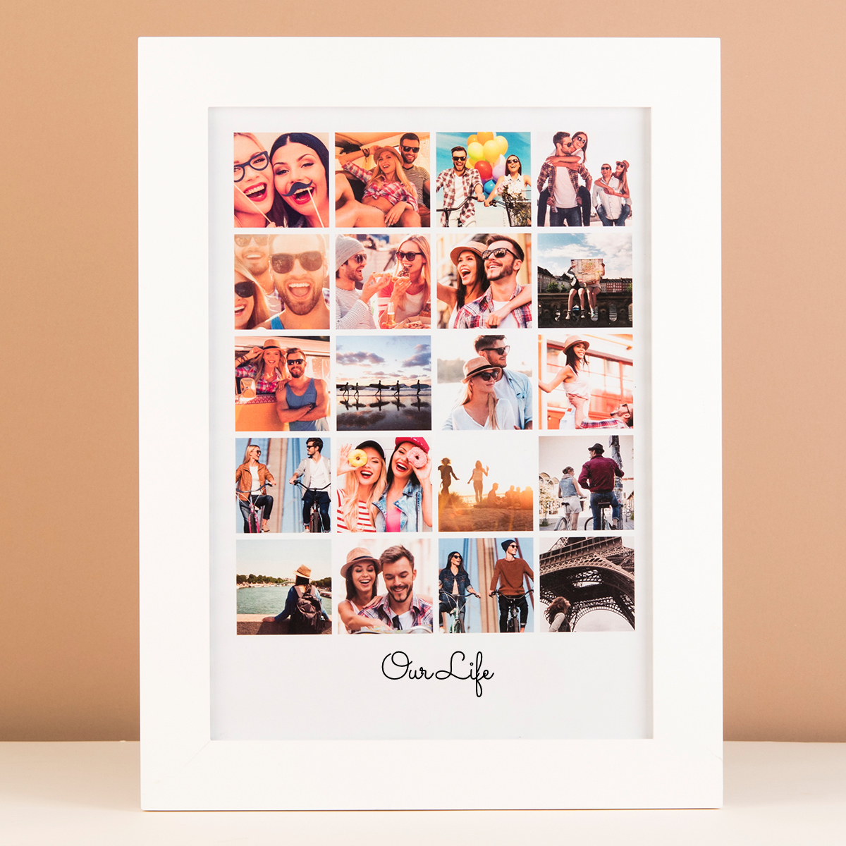 Multi Photo Upload Framed Print - Photos With Message
