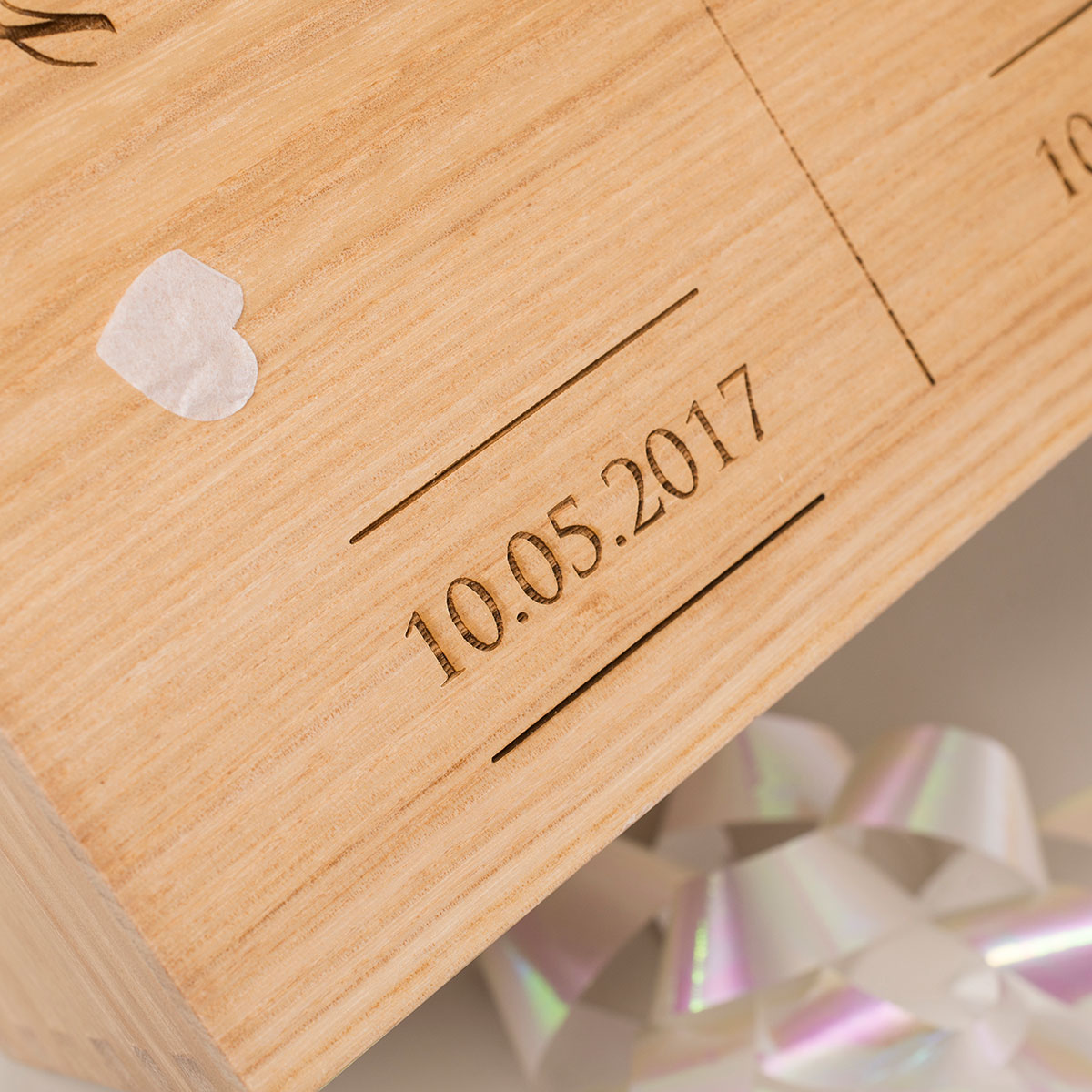Personalised 3 Bottle Luxury Wooden Wine Box - 3 Year Anniversary