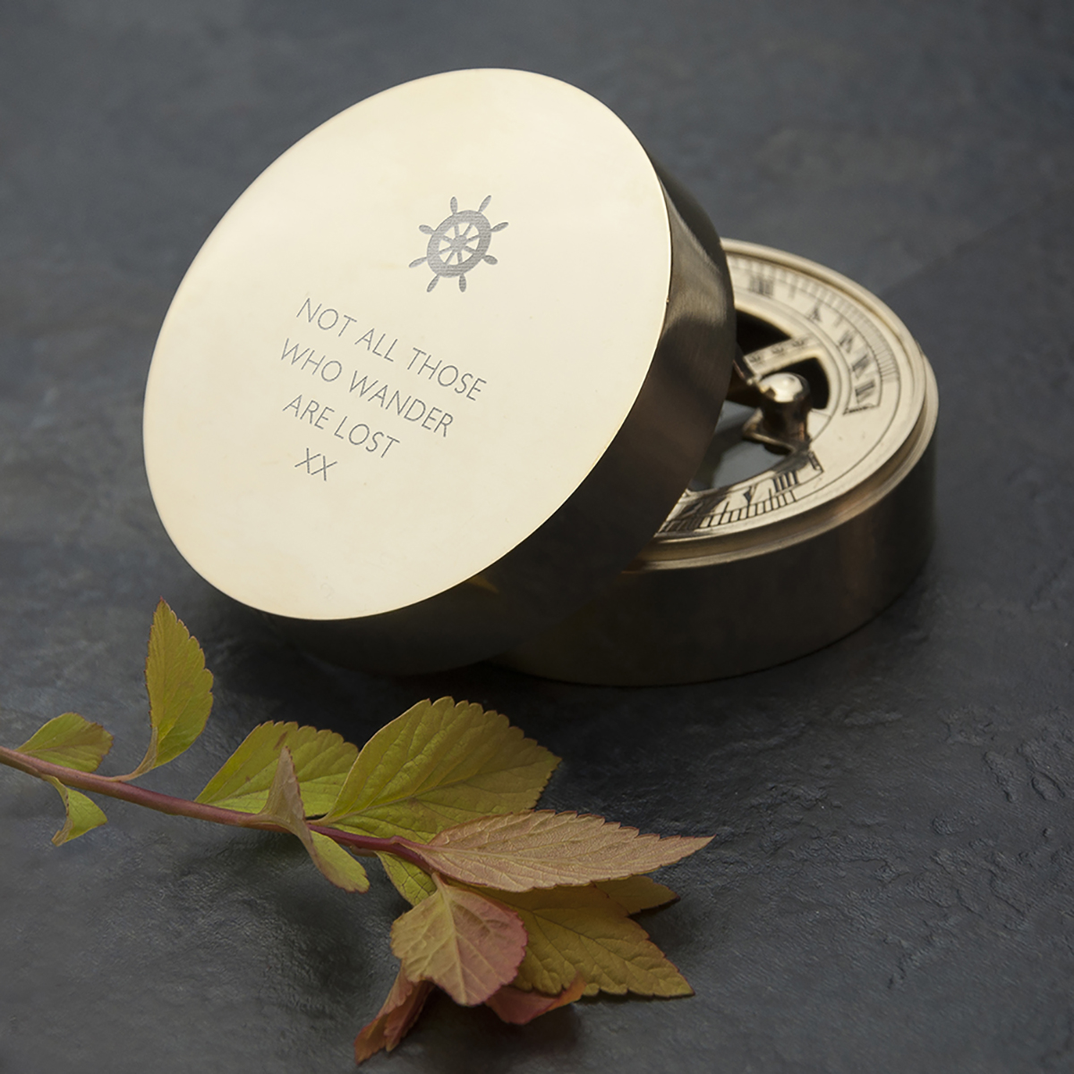 Personalised Iconic Adventurer's Sundial Compass - Message