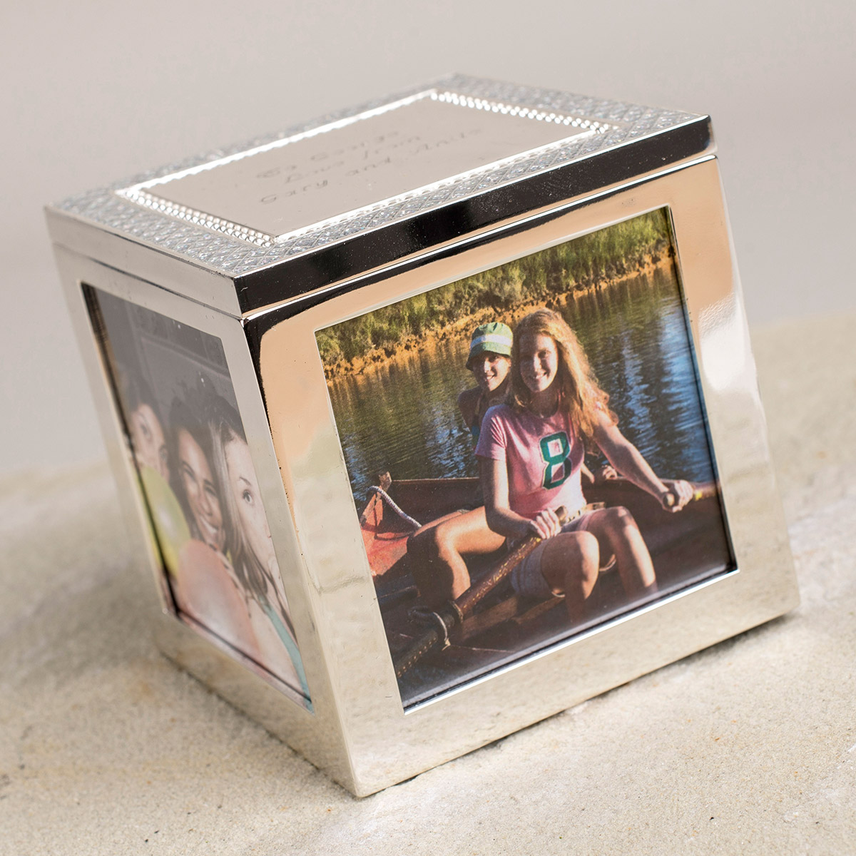 Personalised Glitter Cube Framed Trinket Box
