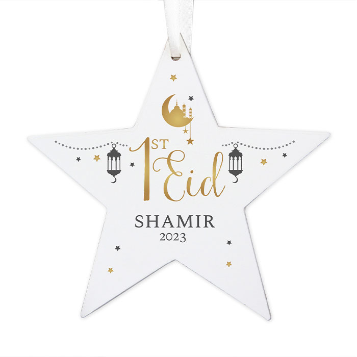 Personalised 1st Eid and Ramadan Wooden Star Decoration