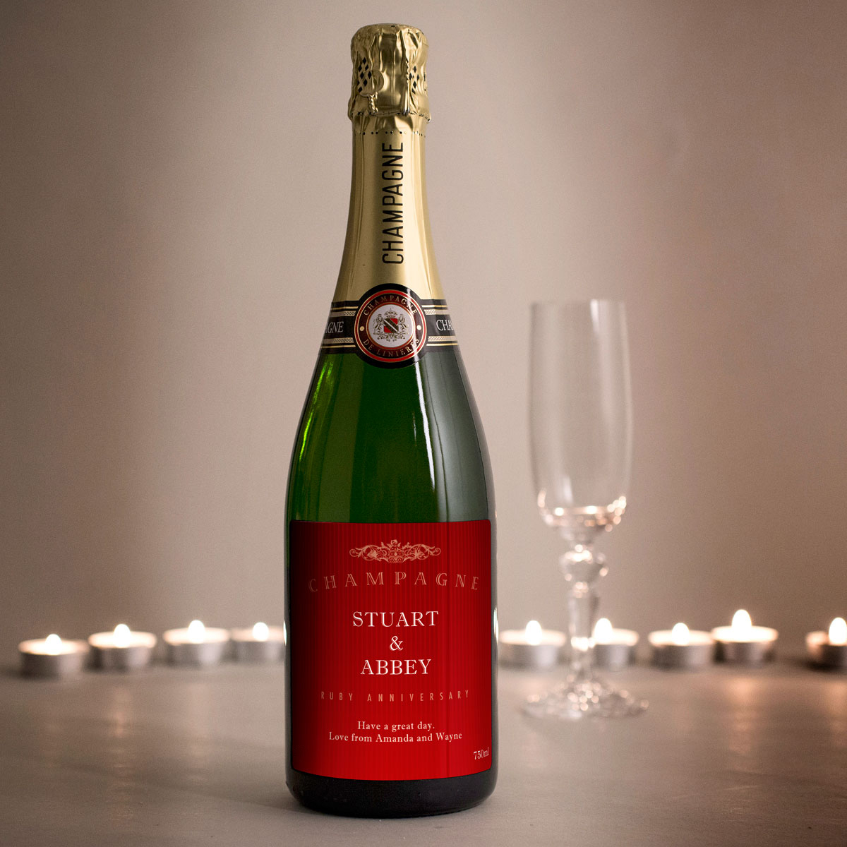 Luxury Personalised Champagne - Ruby Anniversary