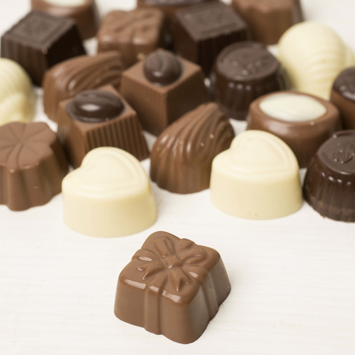 Photo Upload Belgian Chocolates - Heart & Stripes