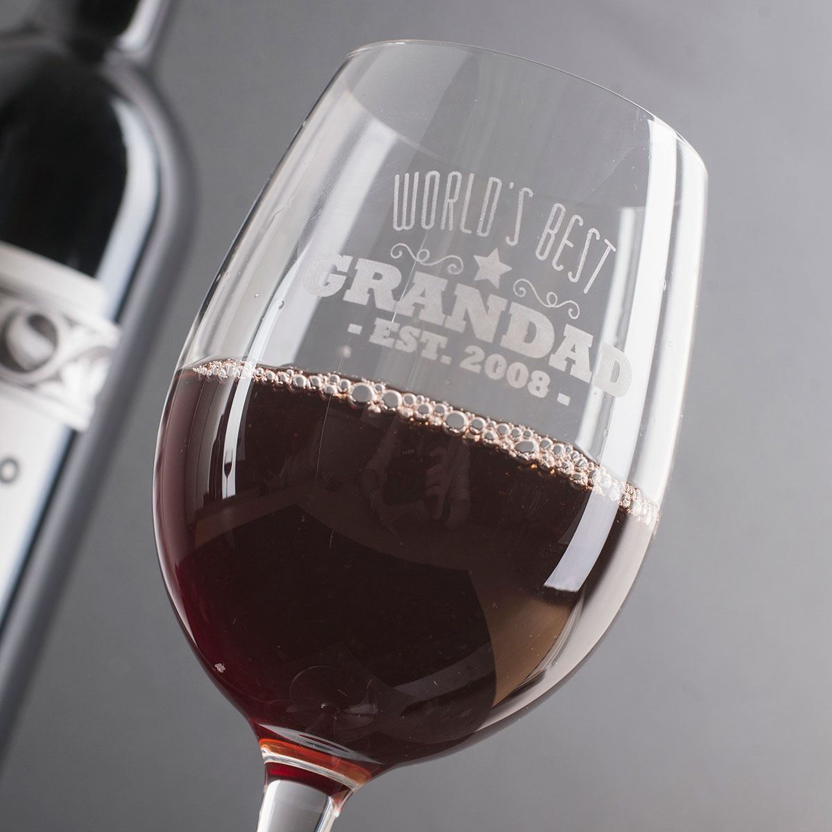 Personalised Wine Glass - World's Best Grandad Est.