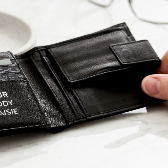 Personalised Message Leather Popper Wallet