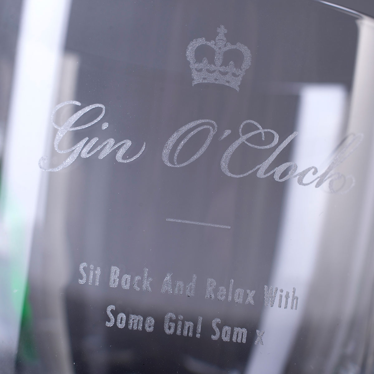 Personalised Stern Gin Glass With Miniature - Gin O'Clock