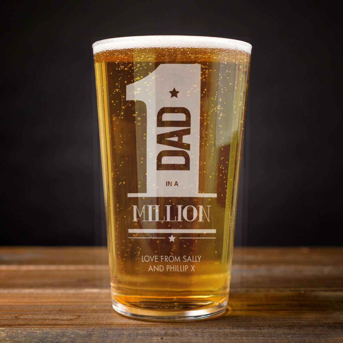 Personalised Pint Glass - 1 In A Million Dad